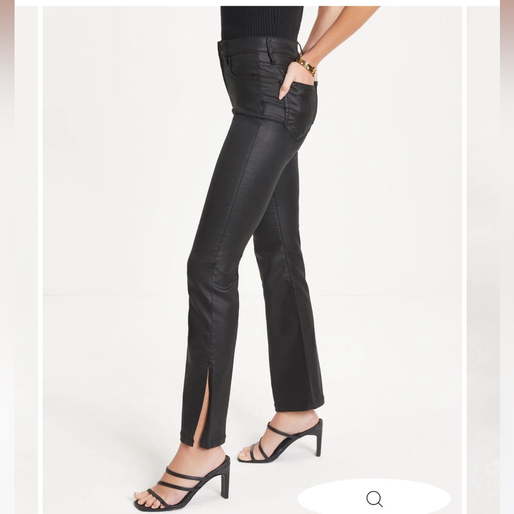 Wednesday high rise coated bootcut-black NWT